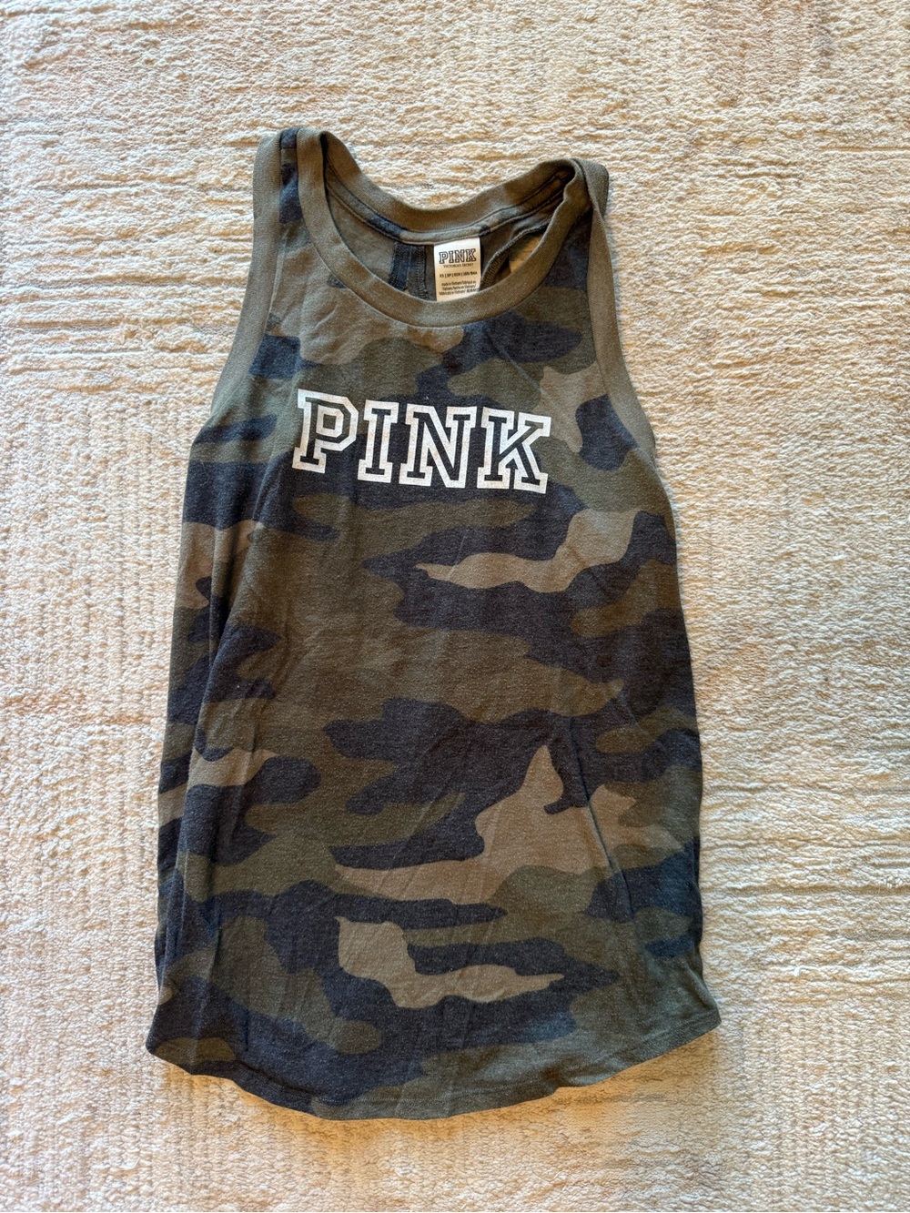 PINK Victoria's Secret Girls' Camouflage Tank Top - Olive & Black